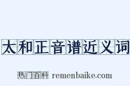 太和正音谱近义词是什么意思的图片